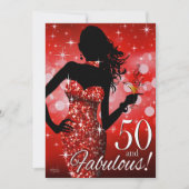 Breng de Bling Sparkle 50th Birthday | rood Kaart (Voorkant)