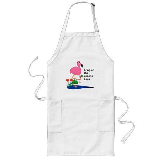 Breng de cabana jongens flamingo apron aan lang schort (Voorkant)