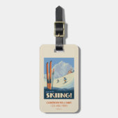 Breng de dag skiën  bagagelabel (Voorkant verticaal)