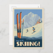 Breng de dag skiën  briefkaart (Voorkant / Achterkant)