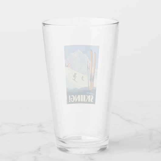 Breng de dag skiën  glas (Achterkant)