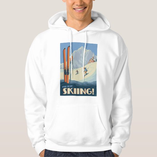 Breng de dag skiën  hoodie (Voorkant)