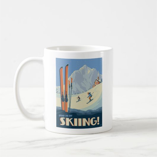 Breng de dag skiën koffiemok (Links)