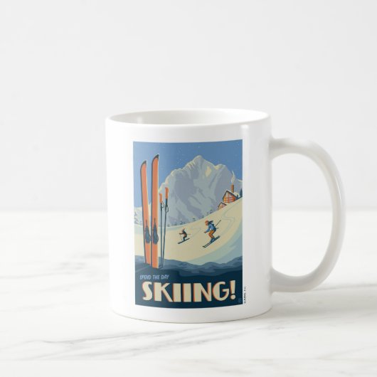 Breng de dag skiën  koffiemok (Rechts)