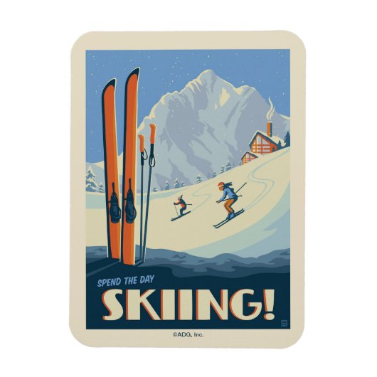 Breng de dag skiën magneet (Verticaal)