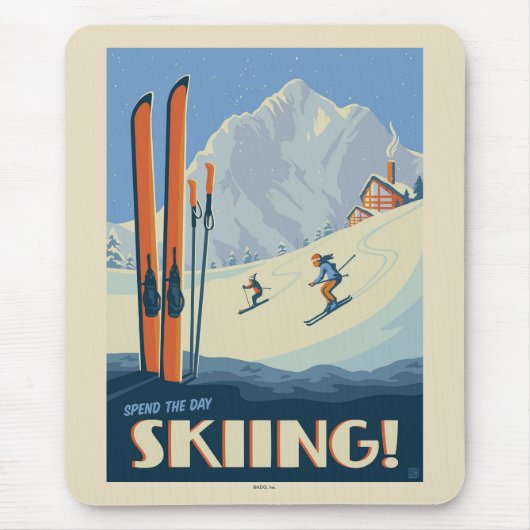 Breng de dag skiën  muismat (Voorkant)