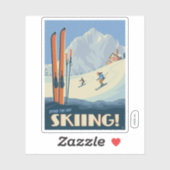 Breng de dag skiën  sticker (Vel)