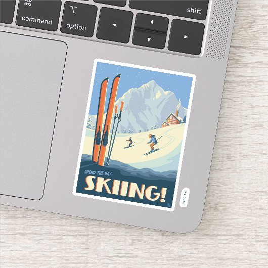 Breng de dag skiën  sticker (Detail)