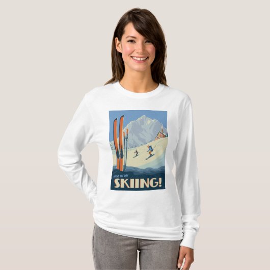 Breng de dag skiën  t-shirt (Voorkant volledig)