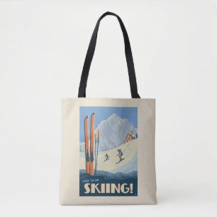 Breng de dag skiën tote bag