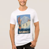 Breng de dag skiën  Tri-Blend shirt (Voorkant)