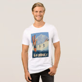 Breng de dag skiën  Tri-Blend shirt (Voorkant volledig)