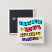 Breng de jaren '70 terug vierkante button 5,1 cm (Voorkant /achterkant)