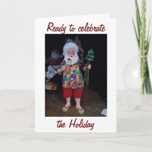 BRENG DE MISTLETOE-FEEST MET HET STRAND VAN SANTA FEESTDAGEN KAART