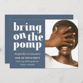 Breng de Pomp One Photo Afstudeerder Party Blue aa Kaart