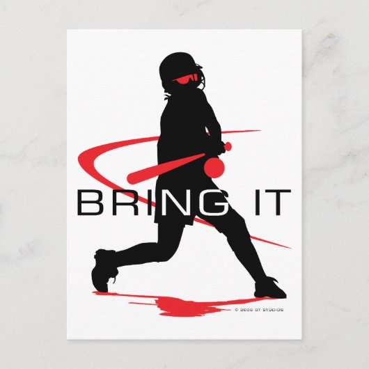 Breng de Red Batter Softball Briefkaart (Voorkant)