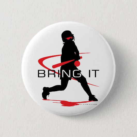 Breng de Red Batter Softball Ronde Button 5,7 Cm (Voorkant)