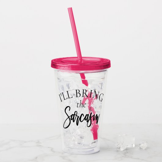 Breng de Sarcasm mee | Chic Bachelorette Bridal Pa Acryl Drinkbeker (Voorkant ijs)