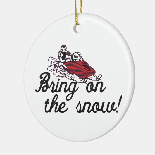 Breng de sneeuw op keramisch ornament (Links)