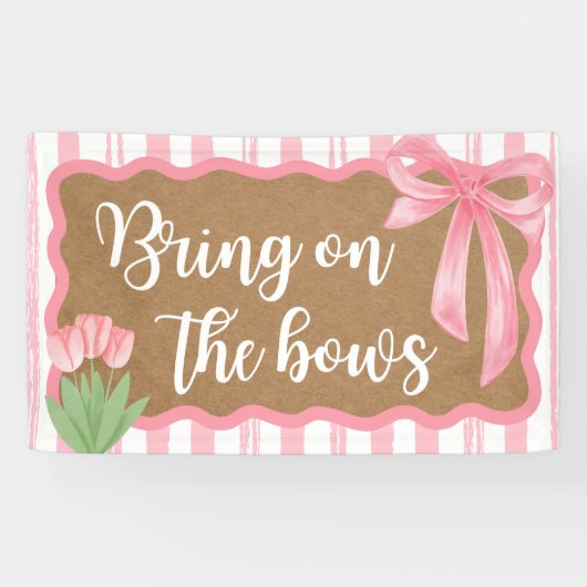 Breng de strikken babymeisje babyshower banner dec (Horizontaal)