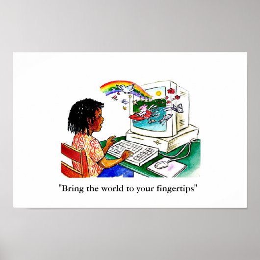 "Breng de wereld binnen handbereik" Poster (Voorkant)