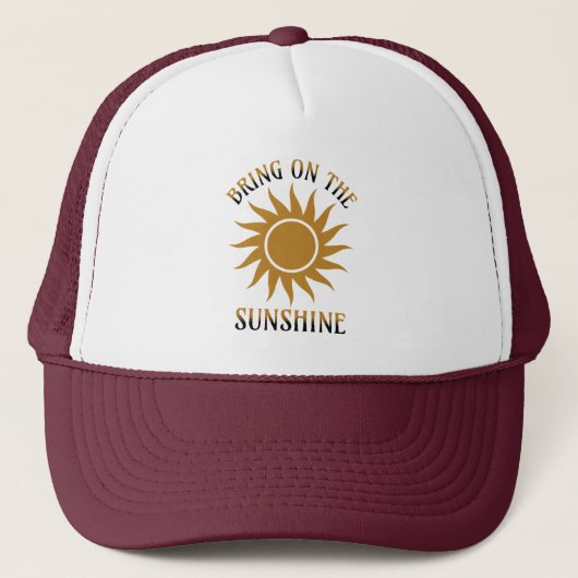 Breng de Zonneschijn Gouden Trucker Pet (Voorkant)