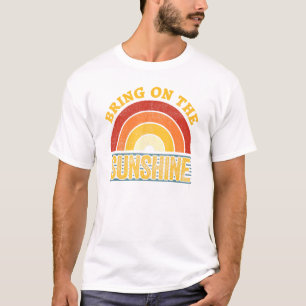 Breng de zonneschijnse regenboogretro Sunshi aan T-shirt