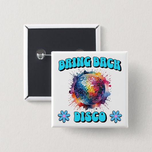Breng Disco terug Vierkante Button 5,1 Cm (Voorkant /achterkant)