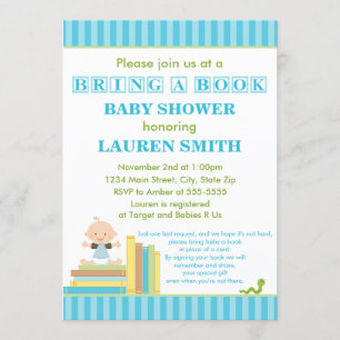 Breng een Baby shower-uitnodiging voor boeken, 5x7 Kaart