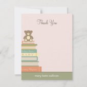 Breng een Baby shower van het Boek Dank u Kaarten  Notitiekaartje (Voorkant)