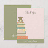 Breng een Baby shower van het Boek Dank u Kaarten  Notitiekaartje (Voorkant / Achterkant)