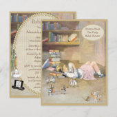 Breng een boek Alice in het Baby shower van Wonder Kaart (Voorkant / Achterkant)