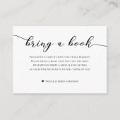 Breng een boek Baby shower behuizing Burlap Sackin Informatiekaartje (Voorkant)