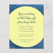 Breng een boek baby shower koe over de maankunst informatiekaartje (Achterkant)