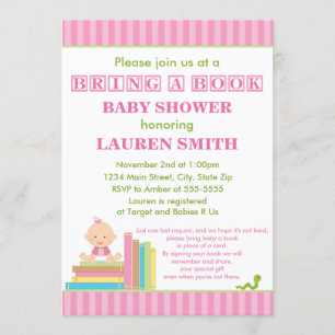 Breng een boek Baby shower uitnodiging 5x7 Kaart