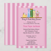Breng een Boek Baby shower Uitnodiging (Meisje) (Voorkant / Achterkant)