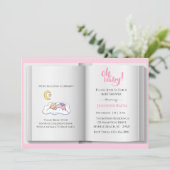 Breng een Boek Baby shower Uitnodiging (Meisje) (Staand voorkant)