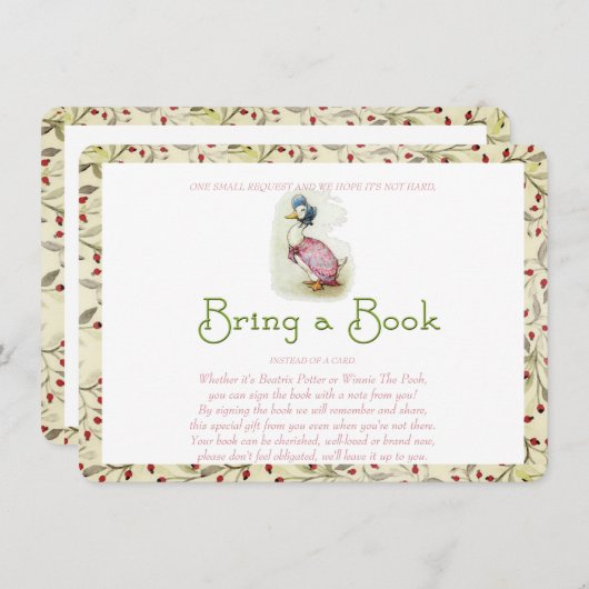 Breng een boek, Beatrix Potter, Rode Bloemen, Op m Informatiekaartje (Voorkant / Achterkant)