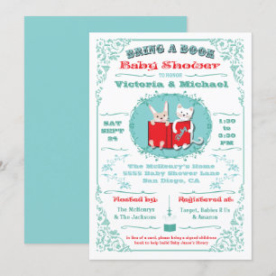 Breng een boek bibliotheek Baby Shower uitnodiging