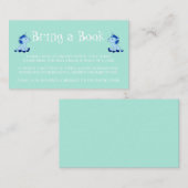 Breng een Boek Blue Twins boys Baby shower Informatiekaartje (Voorkant / Achterkant)
