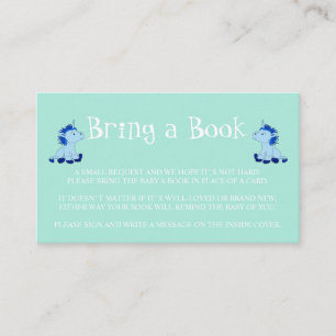 Breng een Boek Blue Twins boys Baby shower Informatiekaartje