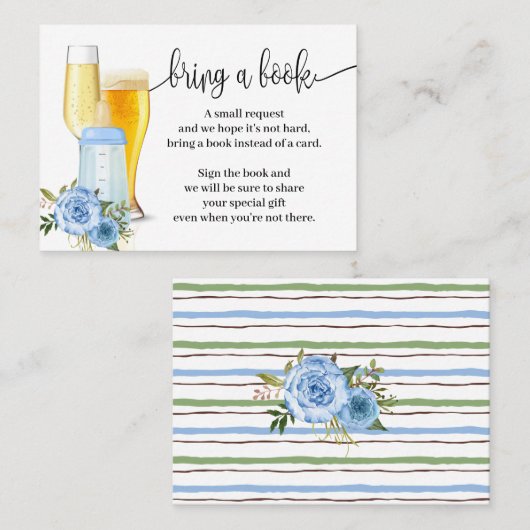Breng een boek Bubbles Blue Baby shower invoegen Plaatskaartje (Voorkant / Achterkant)