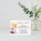 Breng een boek Bubbles Cherry Baby shower Insert Plaatskaartje (Staand voorkant)