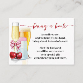 Breng een boek Bubbles Cherry Baby shower Insert Plaatskaartje