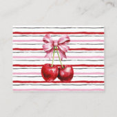Breng een boek Cherry Coquette Baby shower Insert Plaatskaartje (Achterkant)