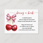 Breng een boek Cherry Coquette Baby shower Insert Plaatskaartje (Voorkant)