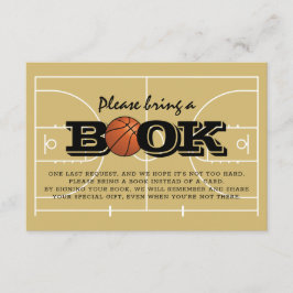 Breng een Boek | Coole Basketbal Baby Shower Informatiekaartje