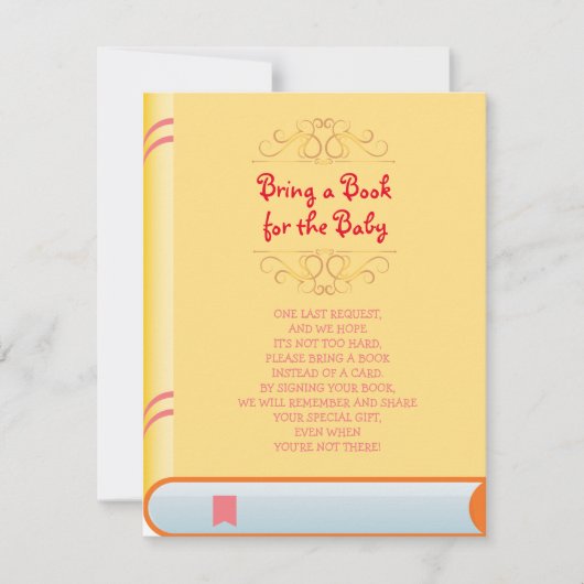 BRENG EEN BOEK Geel Sinaasappel Hoesje Baby shower Kaart (Voorkant)