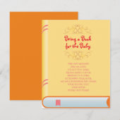 BRENG EEN BOEK Geel Sinaasappel Hoesje Baby shower Kaart (Voorkant / Achterkant)