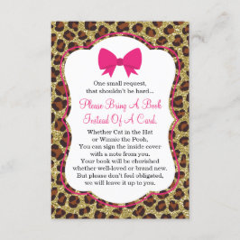 Breng een boek Kaart, Baby shower, cheeta Informatiekaartje